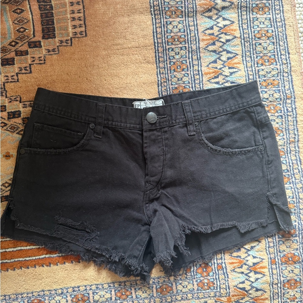Free People Black Denim Women's Shorts